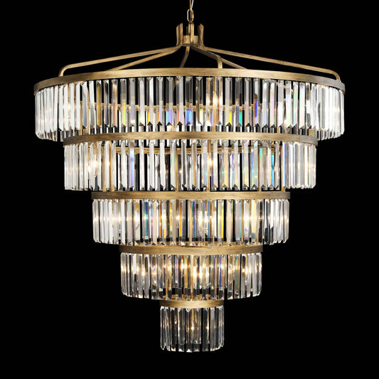 25 light 44 inch 5 tier havana gold pendant