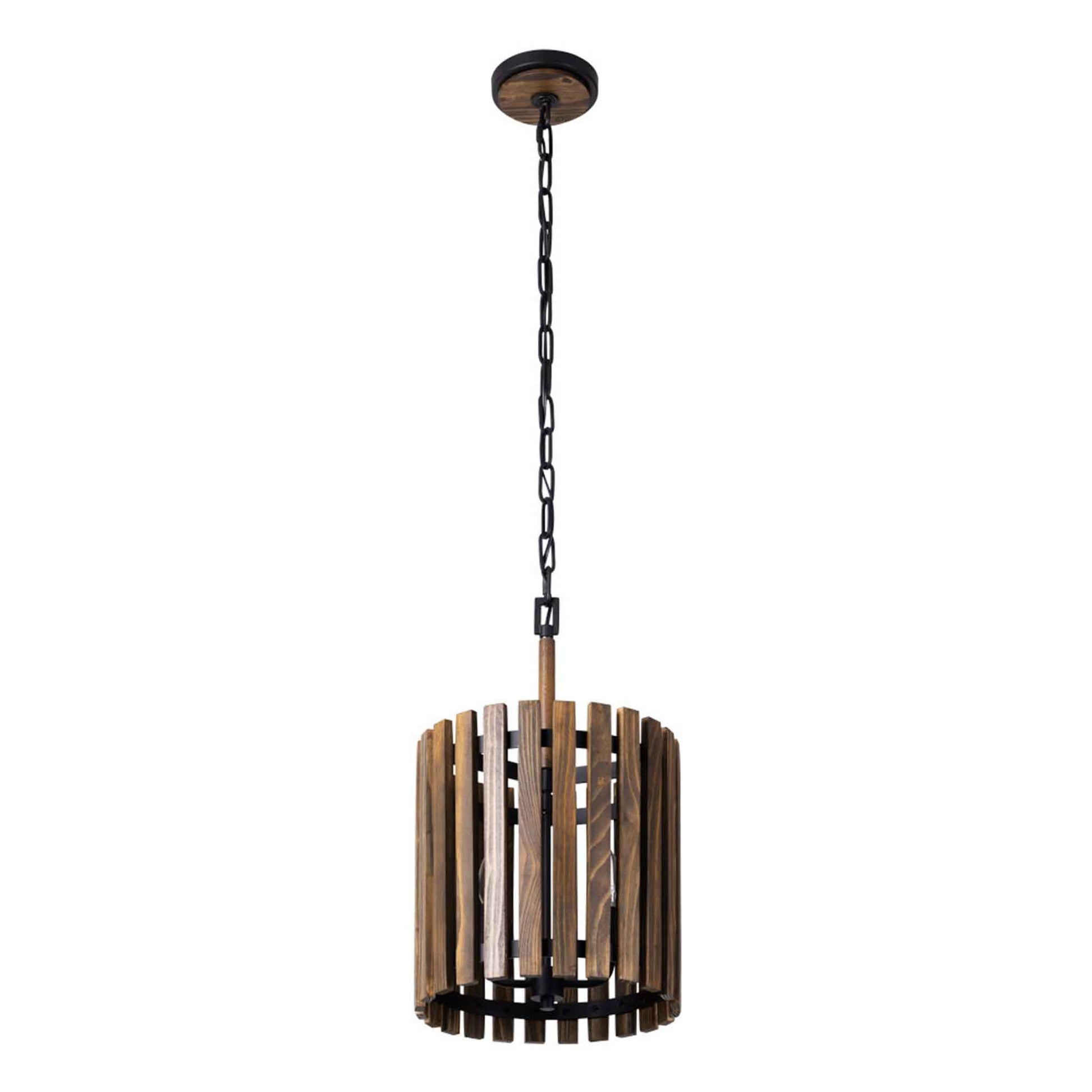 2 light 12 inch black and walnut pendant