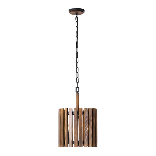 2 light 12 inch black and walnut pendant