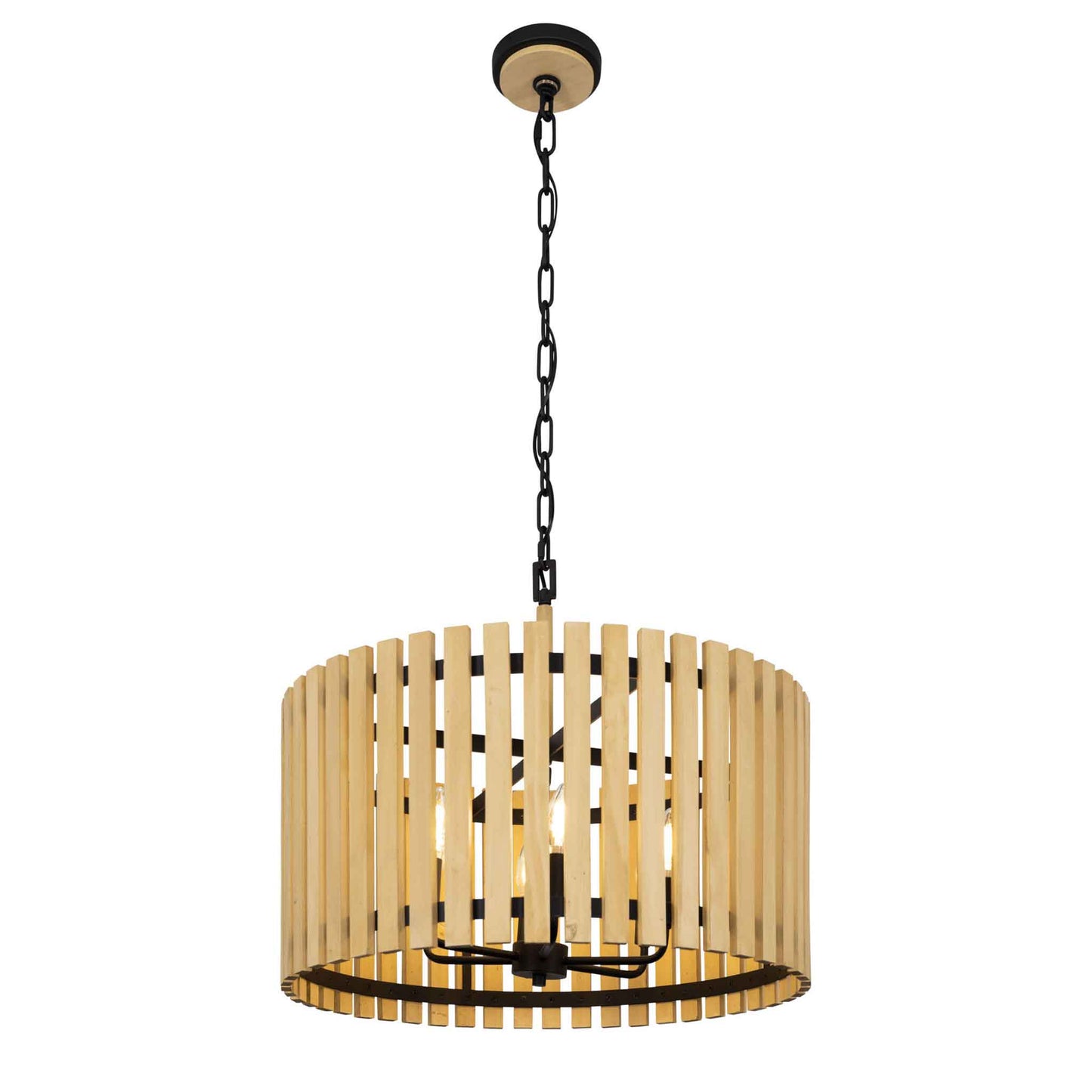 6 light 24 inch black and honey blonde pendant