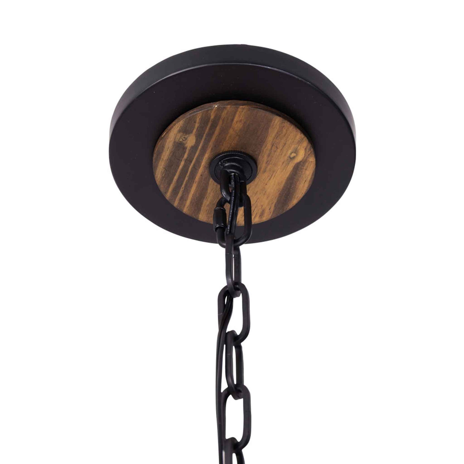 8 light 30 inch black and walnut pendant