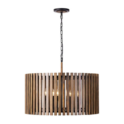 8 light 30 inch black and walnut pendant