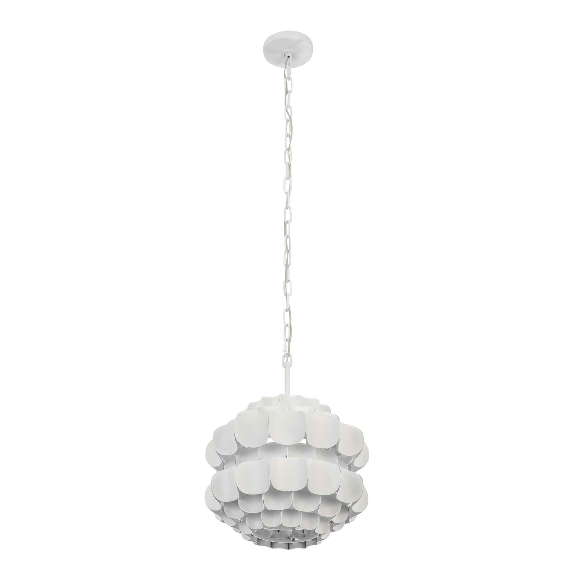 1 light 16 inch matte white pendant