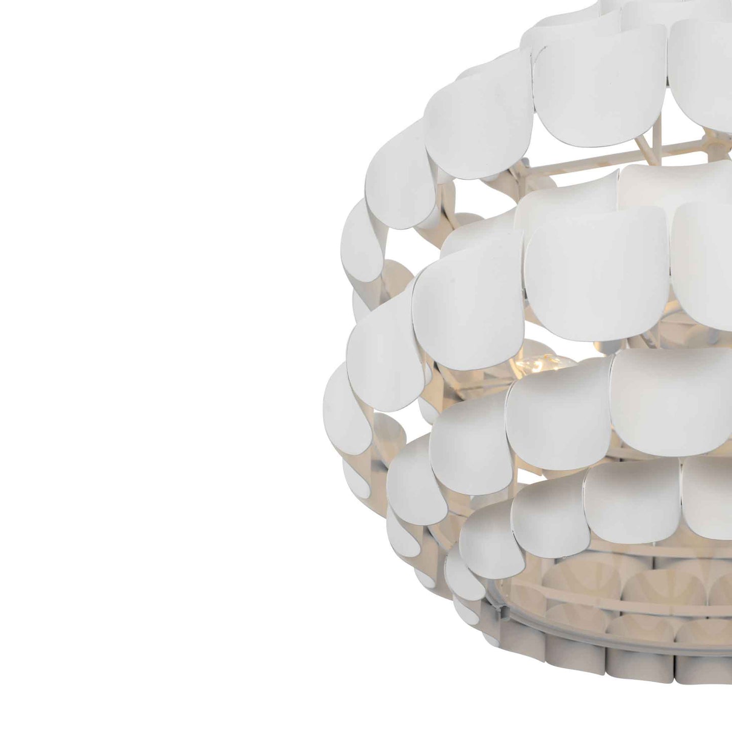 6 light 26 inch matte white pendant