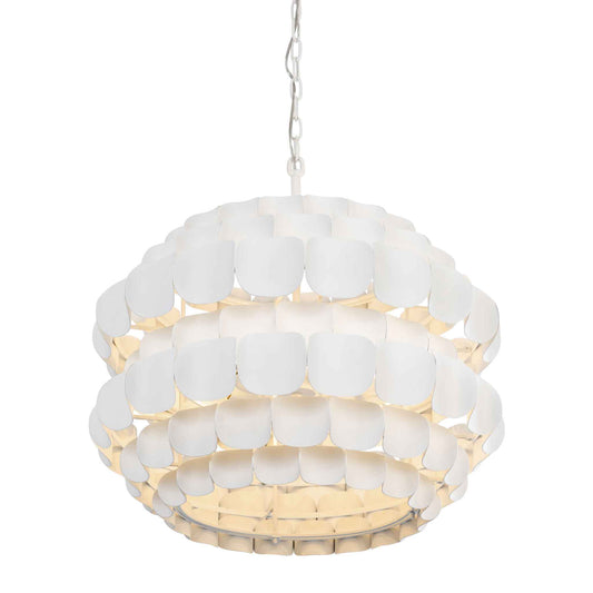 6 light 26 inch matte white pendant