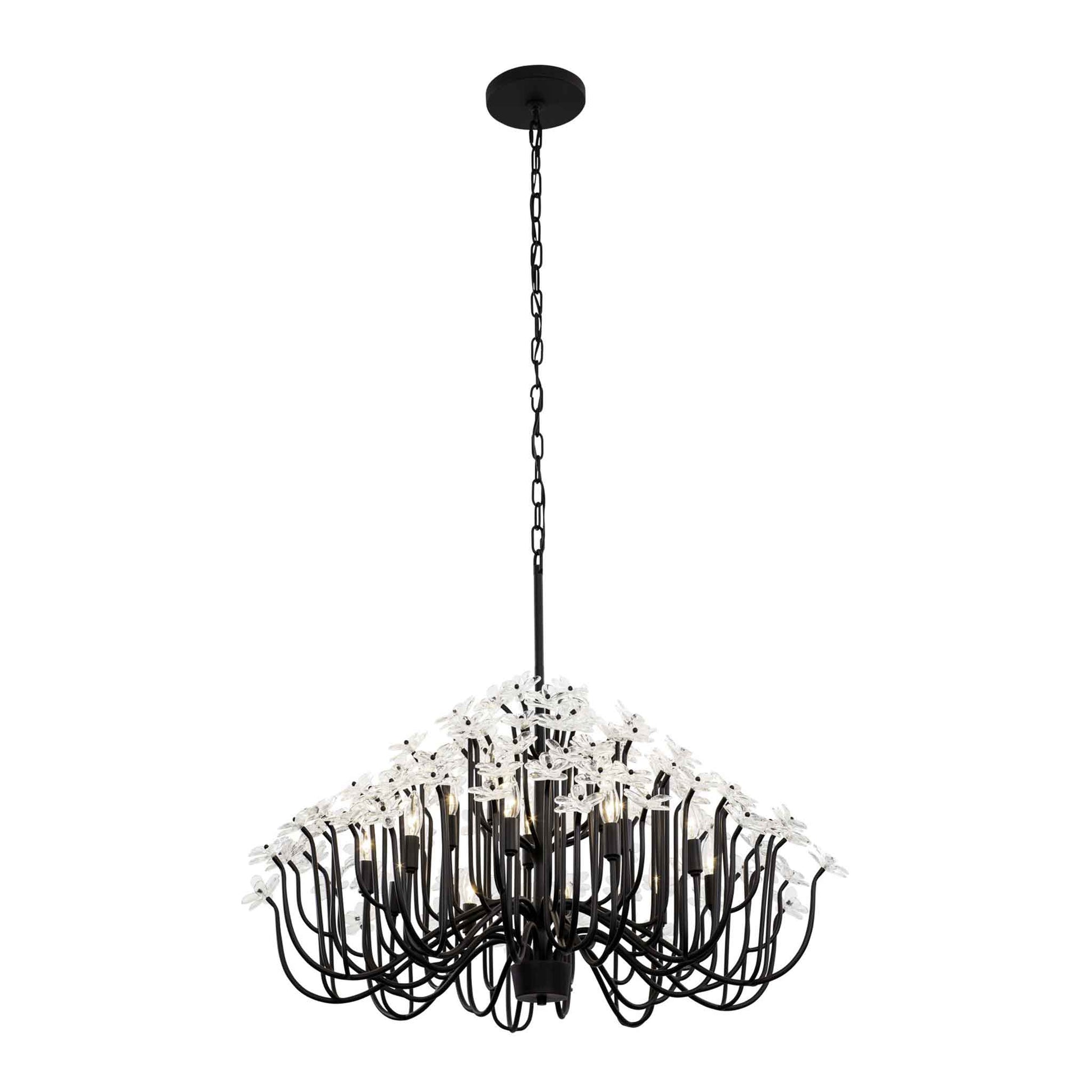 15 light 40 inch matte black chandelier