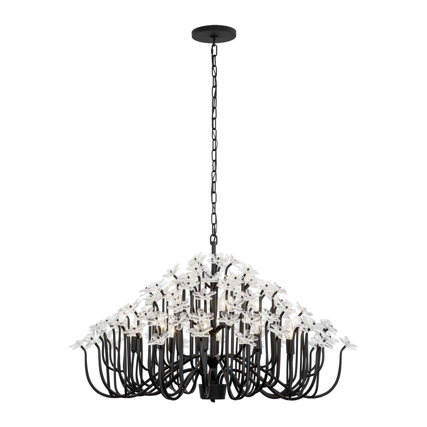 15 light 40 inch matte black chandelier