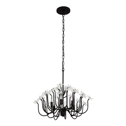 6 light 26 inch matte black chandelier