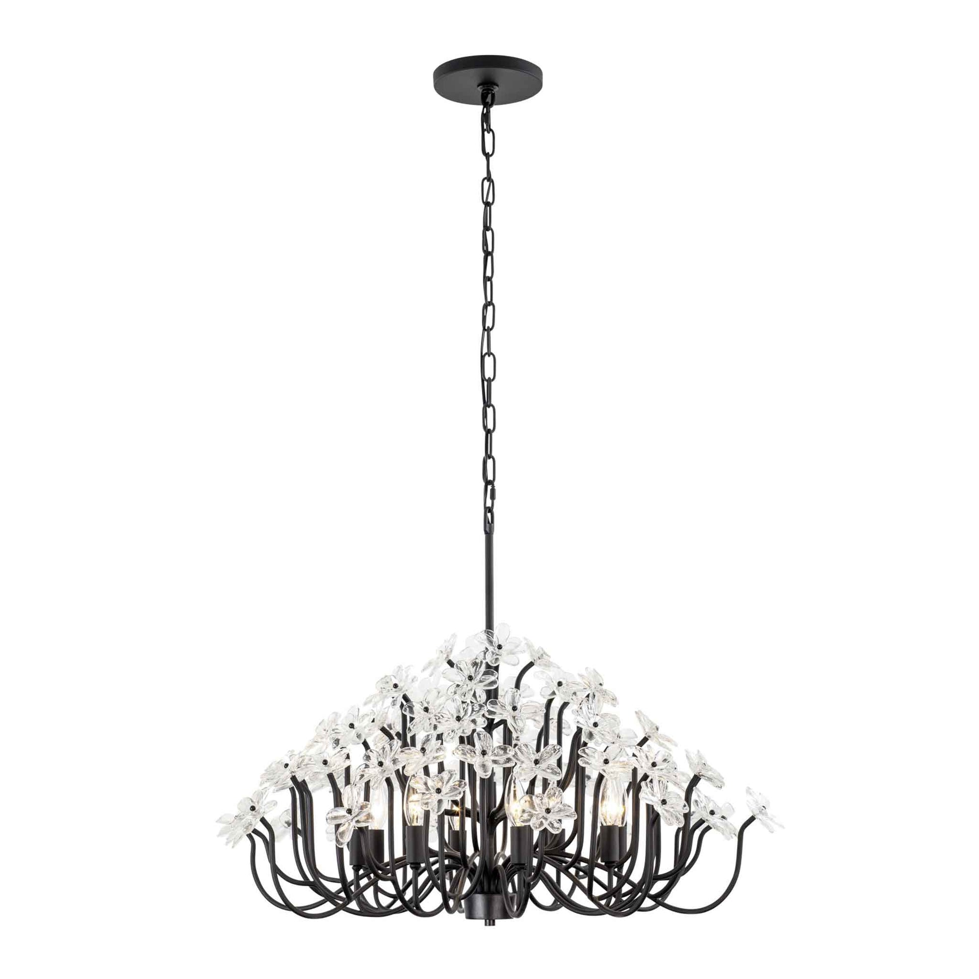 8 light 32 inch matte black chandelier