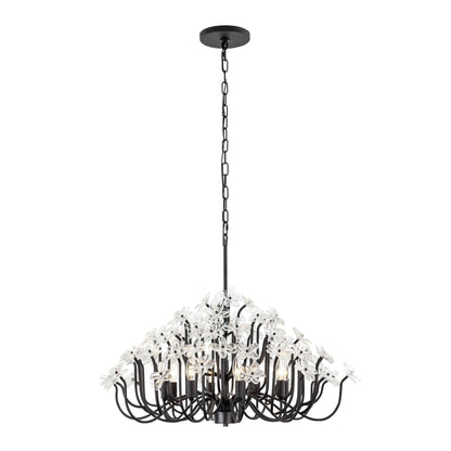 8 light 32 inch matte black chandelier