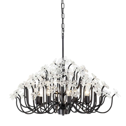 8 light 32 inch matte black chandelier