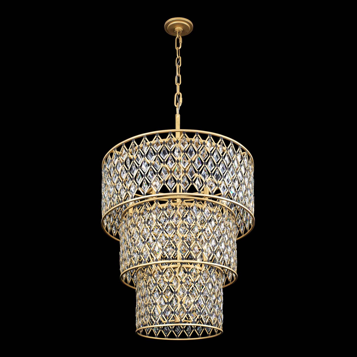 13 light 32 inch 3 tier gold and black chandelier